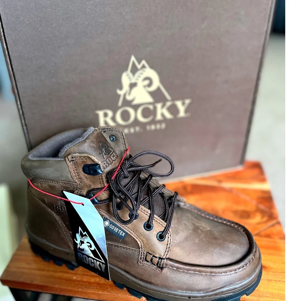 Rocky Outback 8723 Mens 8.5 M Brown Leather GORE-TEX Waterproof Hiking Boots NEW